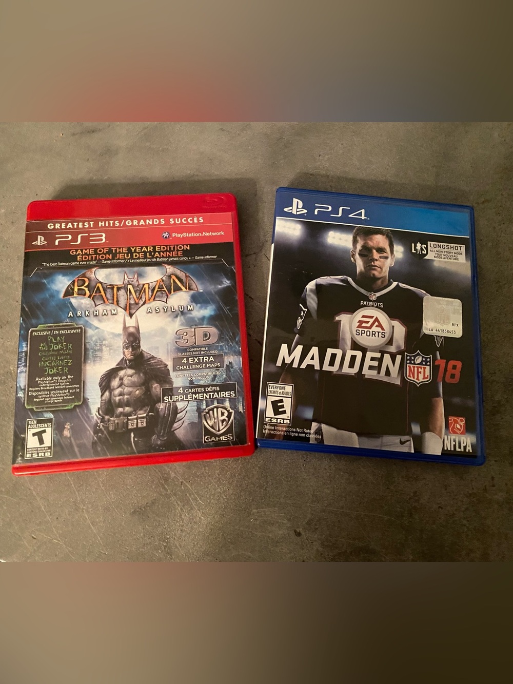 Video Game Bundle: Batman Arkham Asylum (PS3) + Madden 18 (PS4)